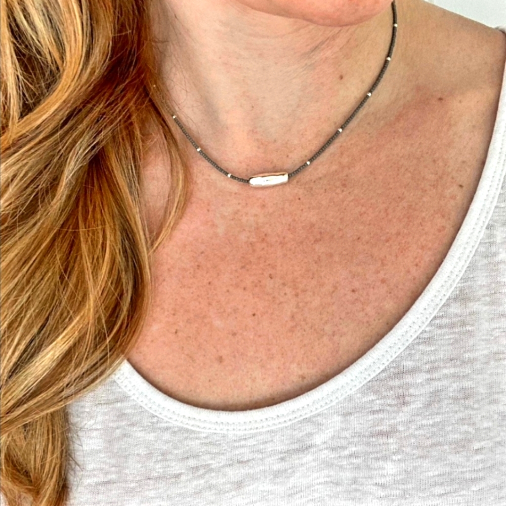 BOHO beaded necklace 16" handmade GORGEOUS